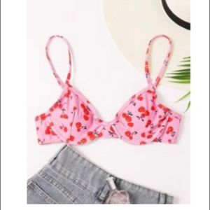 shein cherry bikini top